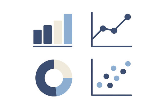 Professional business data charts and graphs for analytics, financial reporting, and strategic planning