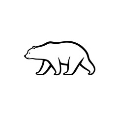 Sun Bear. Sun Bear simple black and white line art vector logo