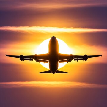 airplane sun background
