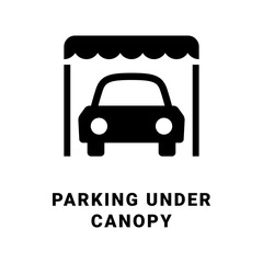 Covered Parking Area Under Canopy Solid Icon