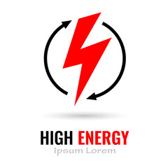 Energy lightning vector icon