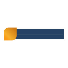 Minimalist blue rectangular banner with gradient corners and gold accents