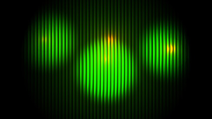 Futuristic green Glass Gradient on Black Background with Glowing Waves and Transparent Motion layers, abstract colorful background