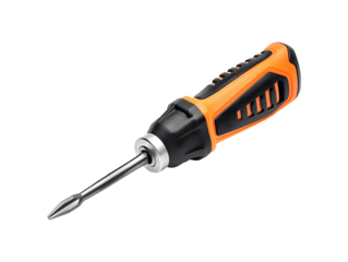 Orange and black screwdriver with ergonomic handle