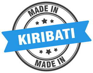 Made in Kiribati round sign. Made in Kiribati stamp.