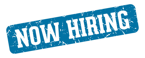now hiring rectangular sign. now hiring stamp