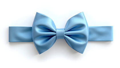 Naklejka premium Blue Satin Bow Tie Isolated on White Background
