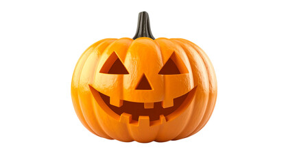 Orange Pumpkin Carving on a Transparent Background
