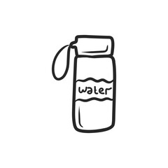 Kawaii Water Bottle with Handle Hand Drawn Vector Illustration © Weni