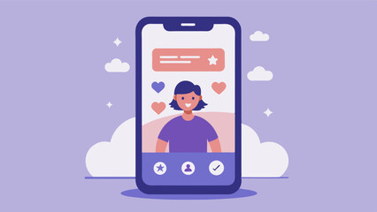 A phone screen with a daily affirmation app reminding the user throughout the day of their selfworth and capabilities.. Vector illustration