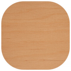 light brown wooden rounded square tile isolated on white