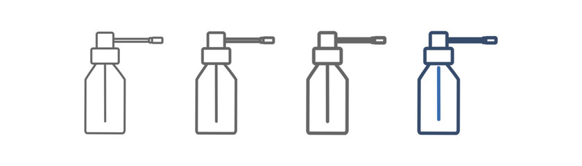 
outline icon set throat spray with throat spray medicine design