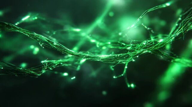 Abstract green strings background