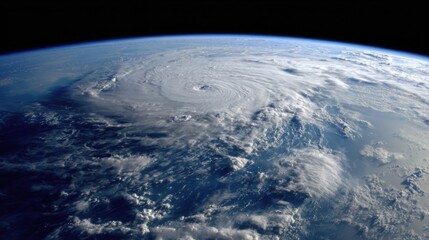hurricane swirling earth from space