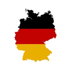 Fototapeta premium Map of a European Country with National Flag Colors