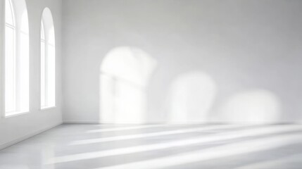 Soft shadow background on white wall for professional use, perfect for editorial, art, and peaceful projects