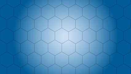 Naklejka premium Abstract blue background with a subtle honeycomb pattern and a bright, luminous center.