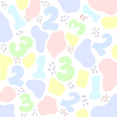 seamless pattern with number and abstract shape