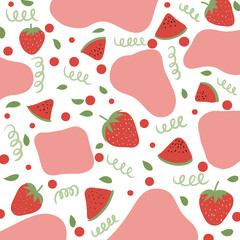 seamless pattern with strawberries