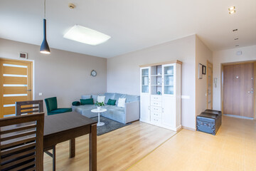 Home Living Room with Wooden Furniture and Contemporary Decor