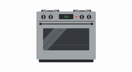 Fototapeta premium Modern Kitchen Appliance: Sleek Grey Built-in Oven