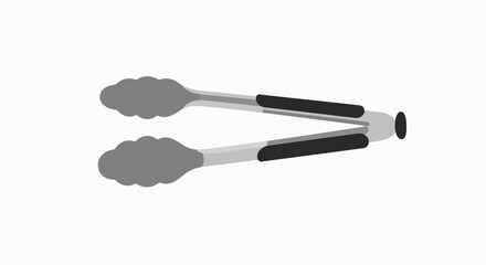 Close-up shot of a pair of metal tongs, used for cooking and grilling.