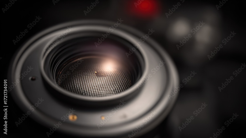 Poster medium shot showcasing a stateoftheart hdr sensor system sharply focused on the intricate lens eleme