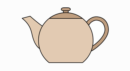 A simple line drawing of a light brown teapot.