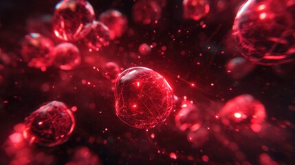glowing red orbs dark background
