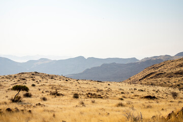 A picnic spot overlooks the vast Namib Desert from Spreetshoogte Pass