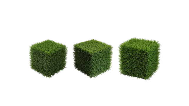 Grass cube on transparent background png