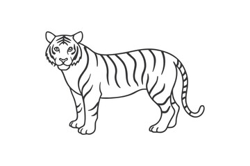 Cartoon Tiger Outline big cat animal