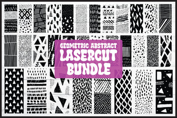 Geometric Abstract Laser Cut Pattern Bundle