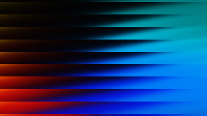 Fototapeta premium Abstract gradient of horizontal lines transitioning from red to blue and teal
