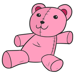 teddy bear illustration hand drawn isolated vector
