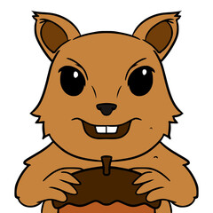 squirrel illustration hand drawn isolated vector