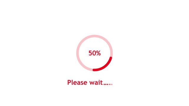 Please wait circle loads on the device screen with a bright icon animation. Please wait... Circular loading animation. Waiting status bar. Please wait loading process, please wait 0 to 100%