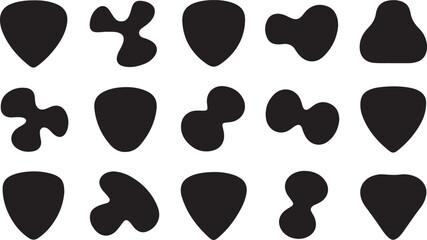 Black Shapes Illustration Abstract Different Shape Collection Template Vector Art