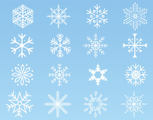 Illustration of cute snowflake icons