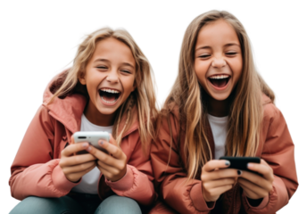 PNG Laughing girl fun togetherness.