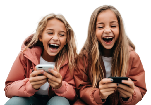 PNG Laughing girl fun togetherness.