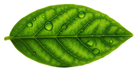 green leaf on white background