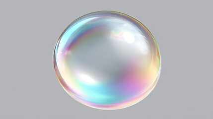 Prismatic crystal bubble with vibrant lens glare and soft reflections, showcasing a stunning...