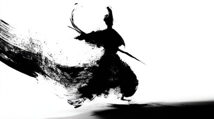 Abstract martial arts figure