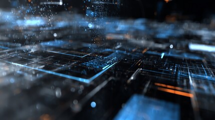 Cyberpunk Data Stream Futuristic Tech Grid