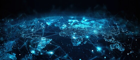 Cyber technology map for international themes, great for prints, media, and professional projects