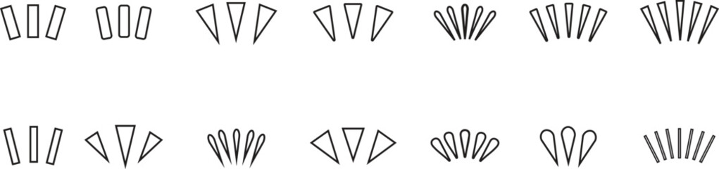 Hand-Drawn Sparkle and  Sunburst  outline Vector Set on white background. 