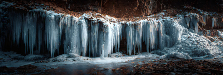 Majestic Frozen Waterfalls Nature's Icy Masterpiecesin Winter Wonderland Landsapes Await Adventurous Exporers Seeking BreathtakingScenic Views and Tranquil erenity