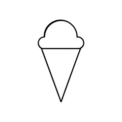 Outline of ice cream cone on transparent background