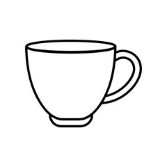 Outline drawing of a cup on transparent background